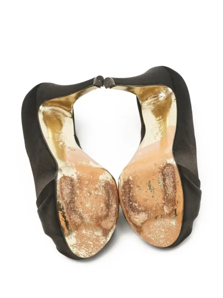 Pantofi cu toc Gina din satin cu platformă negru