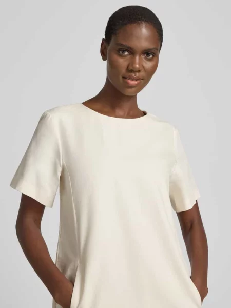 Sukienka mini z lnu z mieszanka bawełny i lnu model ALOA' Weekend Max Mara beżowa