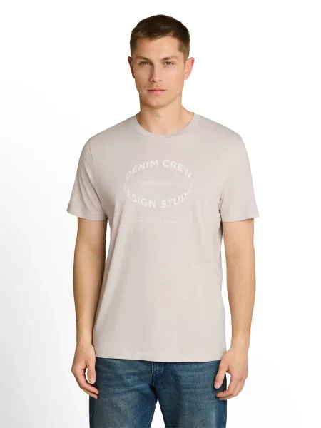TOM TAILOR DENIM Tričko sivá biela