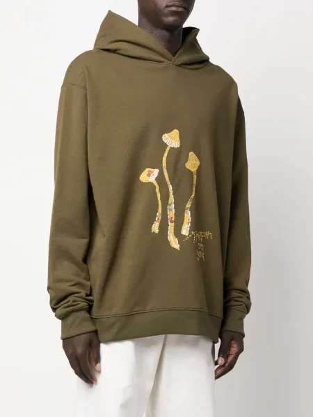 Суичър с качулка Maison Margiela с качулка зелено