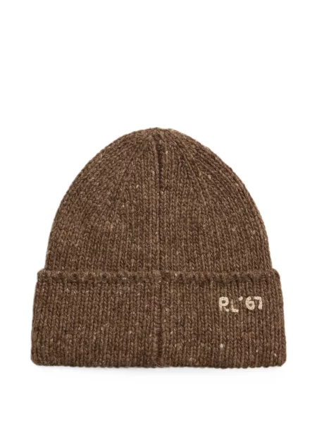 Satenske rukavice Polo Ralph Lauren s vezom s vezicama smeđa