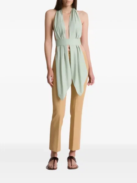 Top Alberta Ferretti cu gât halter verde