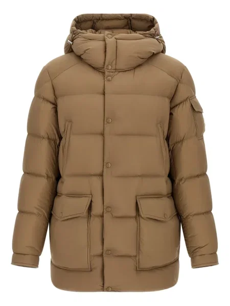 Palton Moncler cu glugă maro