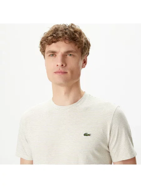 Футболка Lacoste с круглым вырезом бежевая