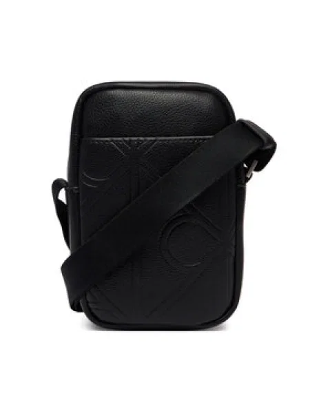 Calvin Klein Válltáska Emblem Aop Emboss Slim Reporter fekete