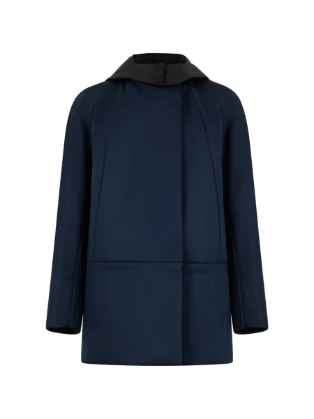 Palton Moorer cu glugă albastru