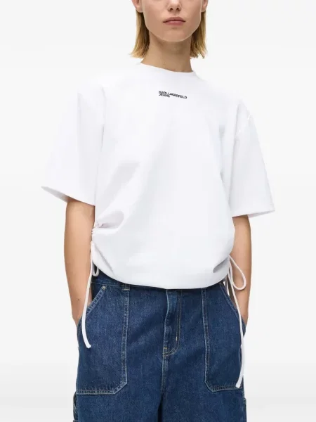 Μπλούζα Karl Lagerfeld Jeans γραβάτες λευκό