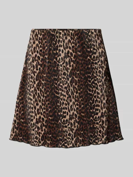 Spódnica mini o rozkloszowanym kroju z efektem krepy model ‘FLORA’ Pieces