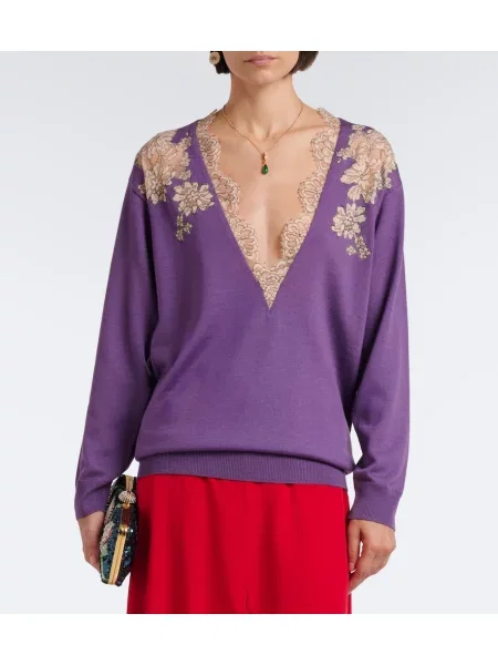 Pulover Valentino de lână violet