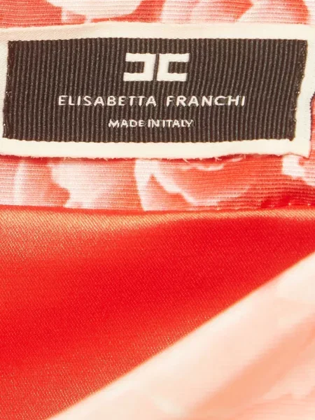 Fusta mini Elisabetta Franchi cu model floral cu imagine roșu