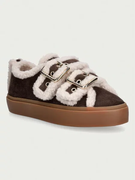 INUIKII Sneakers Low | shearling | piele întoarsă maro