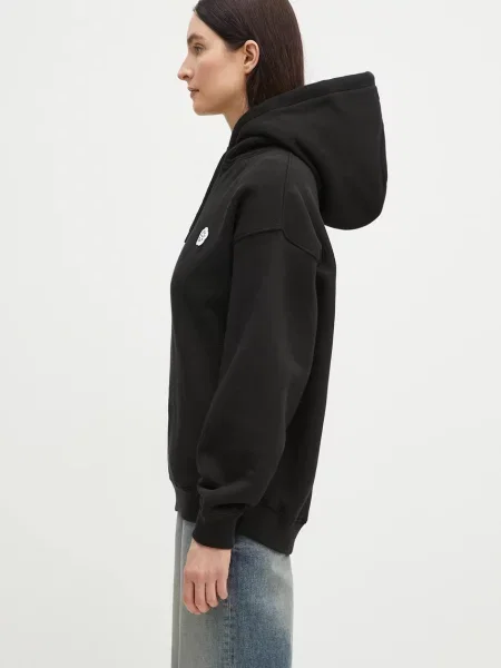 Bombažen pulover Kenzo Boke Flower s kapuco črna