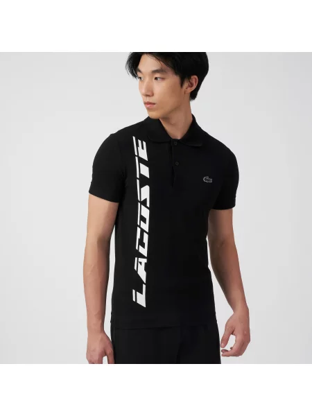 Lacoste Koszulka Polo O Regularnym Kroju Markowa Piqué czarna