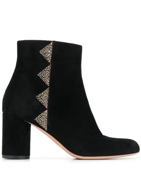 Botine Bally cu tepi cu toc bloc negru
