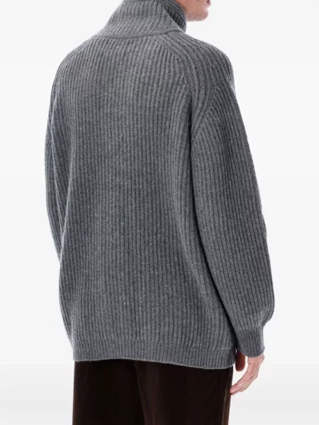 Gulerat cardigan Filson tricotate gri