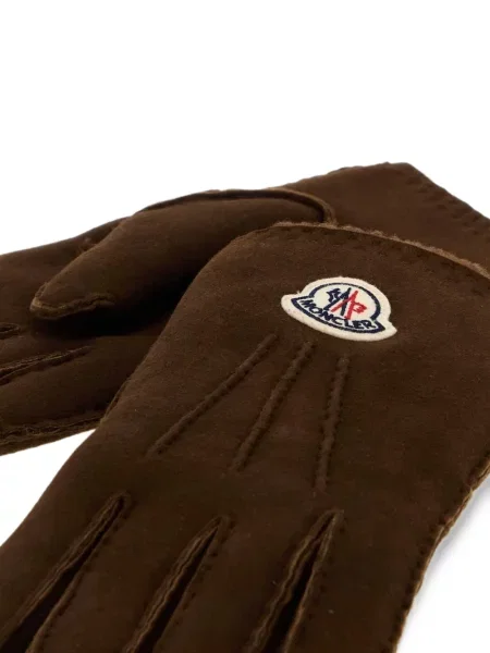 Δερμάτινα γάντια Moncler καφέ