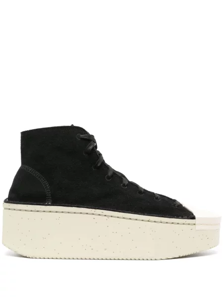 Sneakerși Y-3 cu șireturi cu platformă din dantelă negru