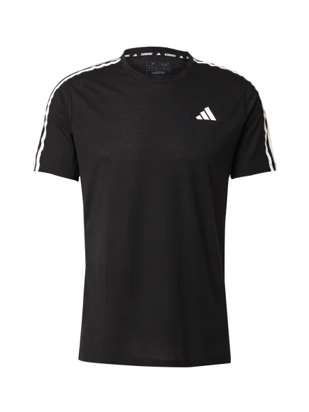 Tek majica Adidas Performance s kratkimi rokavi s črtami črna