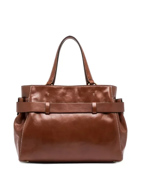 Cu centură geantă shopper Gianni Chiarini din piele maro
