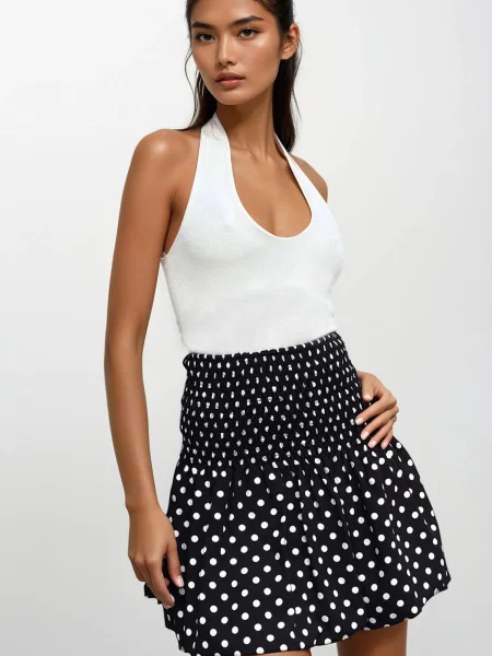 Trend Alaçatı Stili Fustă negru alb