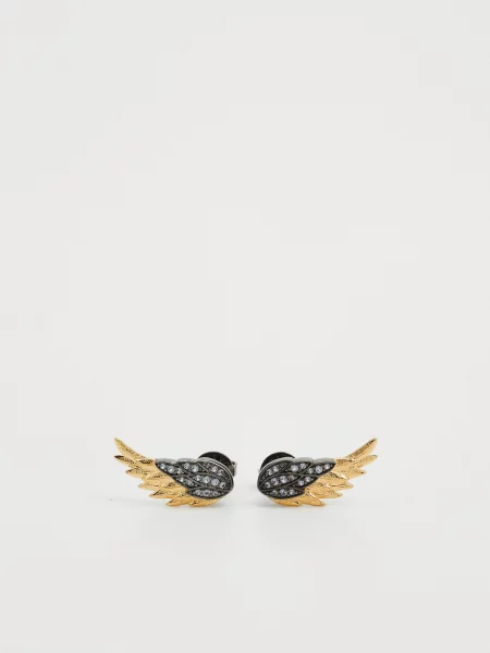 Zadig & Voltaire Cercei ROCK FEATHER auriu transparent negru