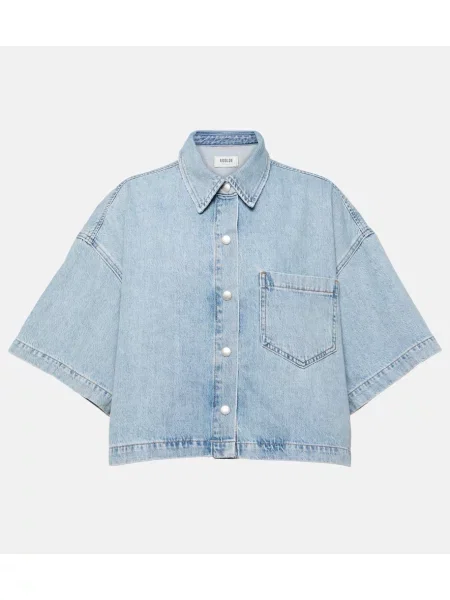 Top Agolde o krotszym kroju niebieski