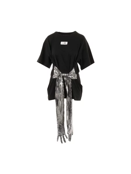 Sukienka koszulowa Mm6 Maison Margiela czarna