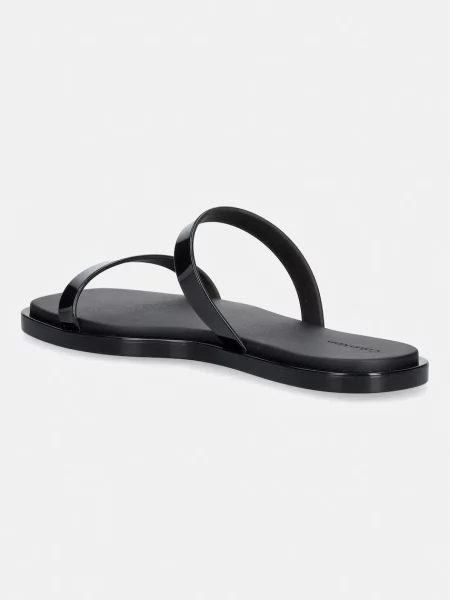 Klapki Calvin Klein Jelly Doub Bar Shiny triple black czarne