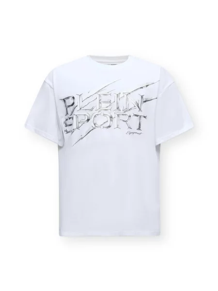 Plein Sport Tricou gri argintiu alb