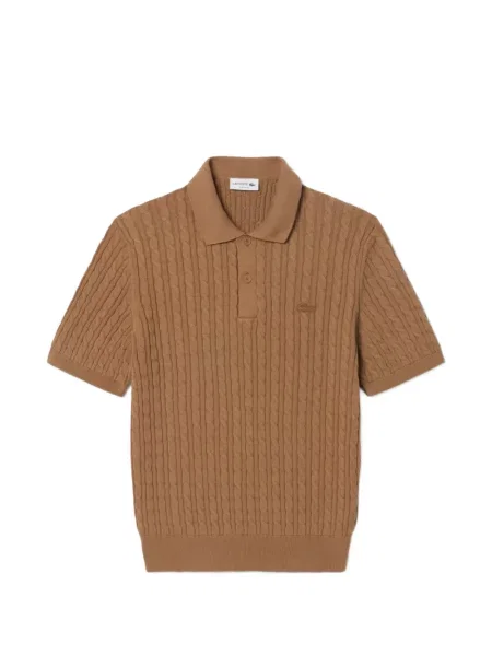 Tricou polo Lacoste tricotate clasic maro