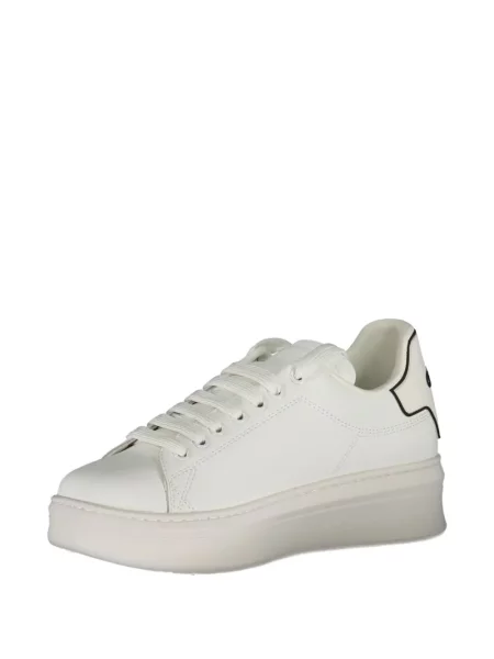 Sneakerși Gaelle cu șireturi din dantelă alb
