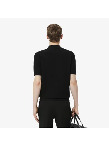Lacoste Classic Fit Dzianinowa Koszulka Polo czarny