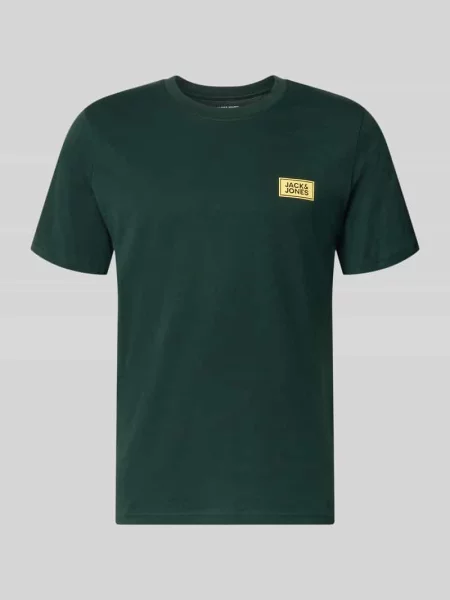 T-shirt o kroju regular fit z czystej bawełny z detal z logo Jack & Jones