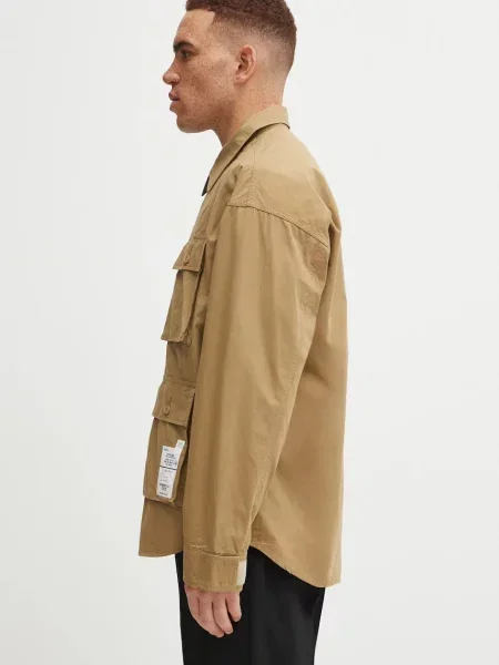 Πουκάμισο NEIGHBORHOOD UTILITY SHIRT LS ανδρικό μπεζ
