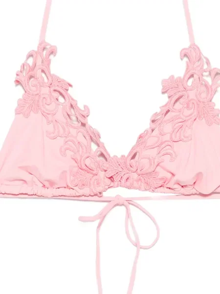 Bikini Mazzei cu broderie roz