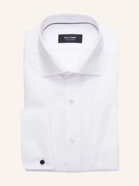 Olymp Signature Košile S Přiléhavým Střihem A Manžetami S Ohrnutím bílá