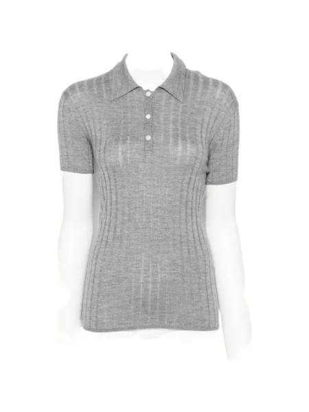 Scurt top Toteme tricotate gri