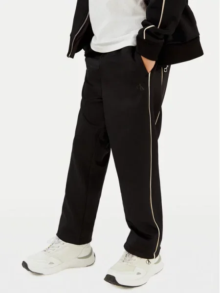 Calvin Klein Jeans Spodnie dresowe Piping czarny