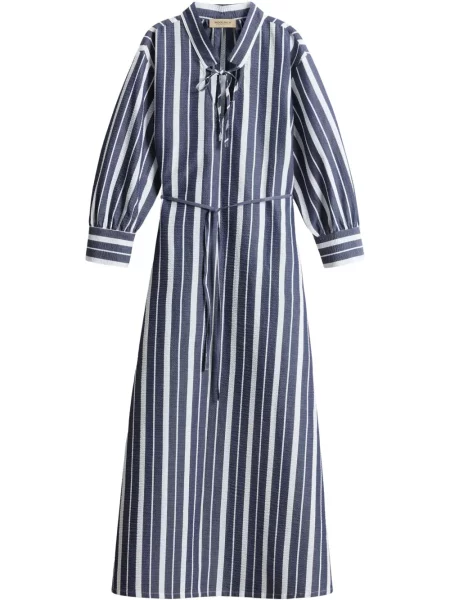 Rochie midi Woolrich cu dungi până la genunchi de costum albastru