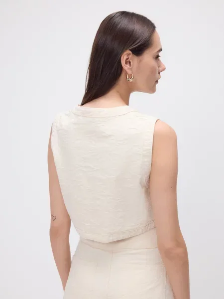 Reserved Джинсова жилетка нюдовий 