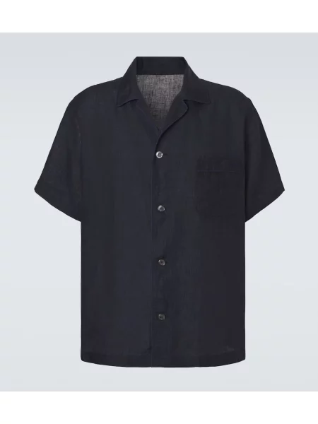 Cămașă de in Brioni de in albastru