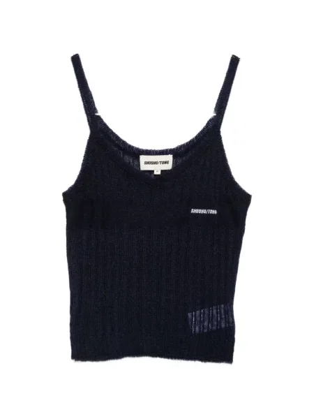 Top Shushu/tong cu broderie albastru