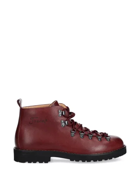 Trekking gležnjače Fracap s vezicama s čipkom crvena