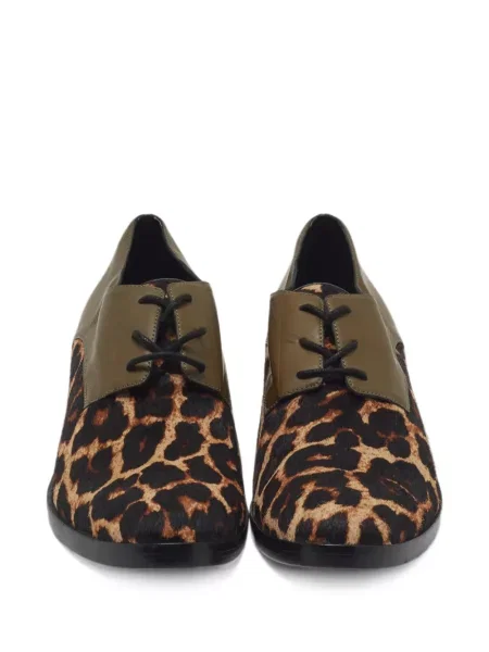 Pantofi derby Philipp Plein cu imagine cu model leopard verde