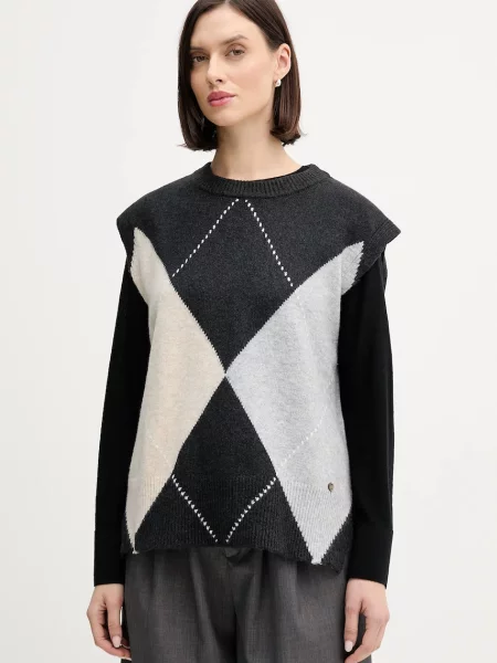 Pedro del Hierro vestă din amestec de lână gri