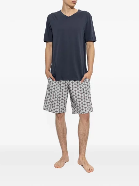 Tricou Hanro cu decolteu în V albastru