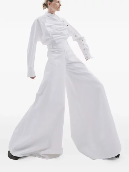 Szerokie jeansy A.w.a.k.e. Mode z autografem białe