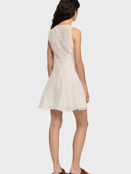 Лляна спідниця Sandro біла