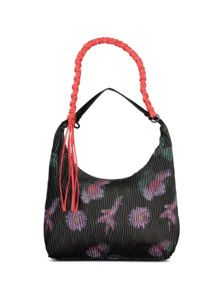 Geantă shopper Desigual cu model floral cu imagine negru