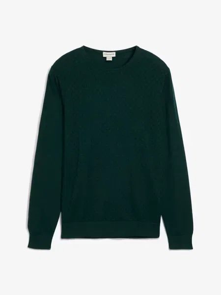 Cienki sweter z wysokogatunkową wełną merino zielony